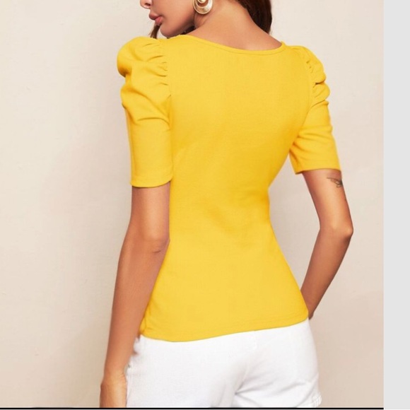 Boho puff sleeve ribbed knit blouse - Picture 4 of 4